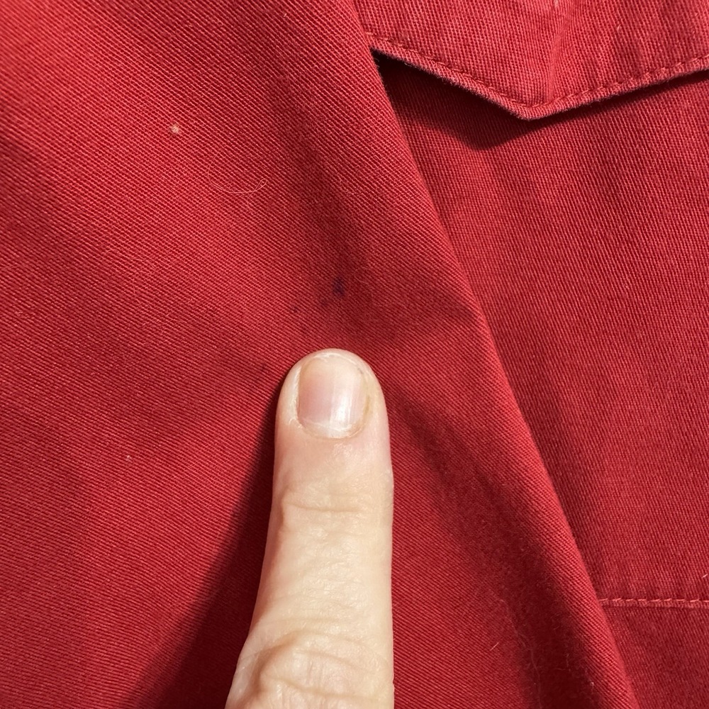 Liz Claiborne Red Long Sleeve Button Up Shirt Womens Size XL Hoodie 90s Vintage - Picture 8 of 12